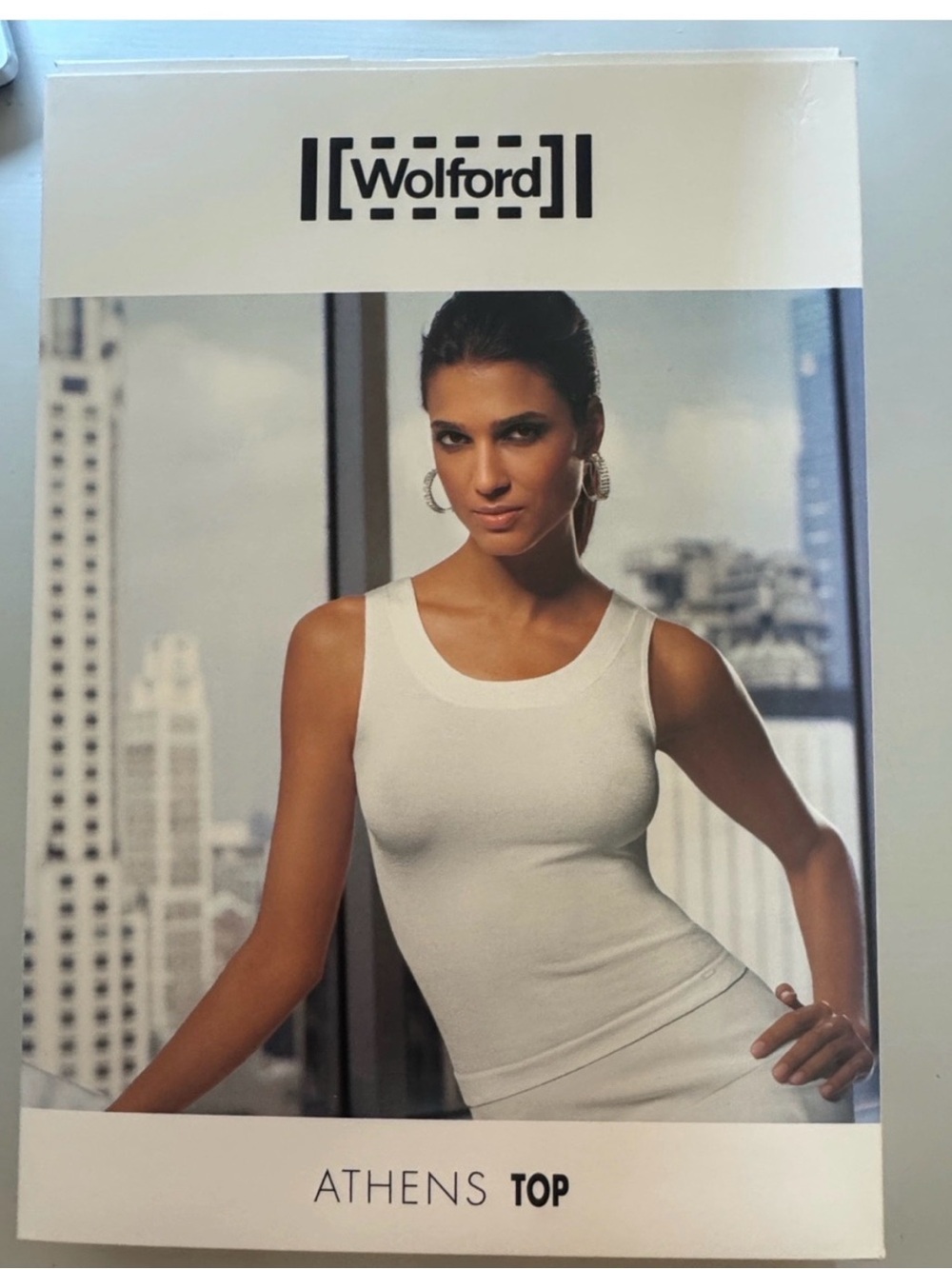 Wolford White Ribbed Scoop Neck Tank XS